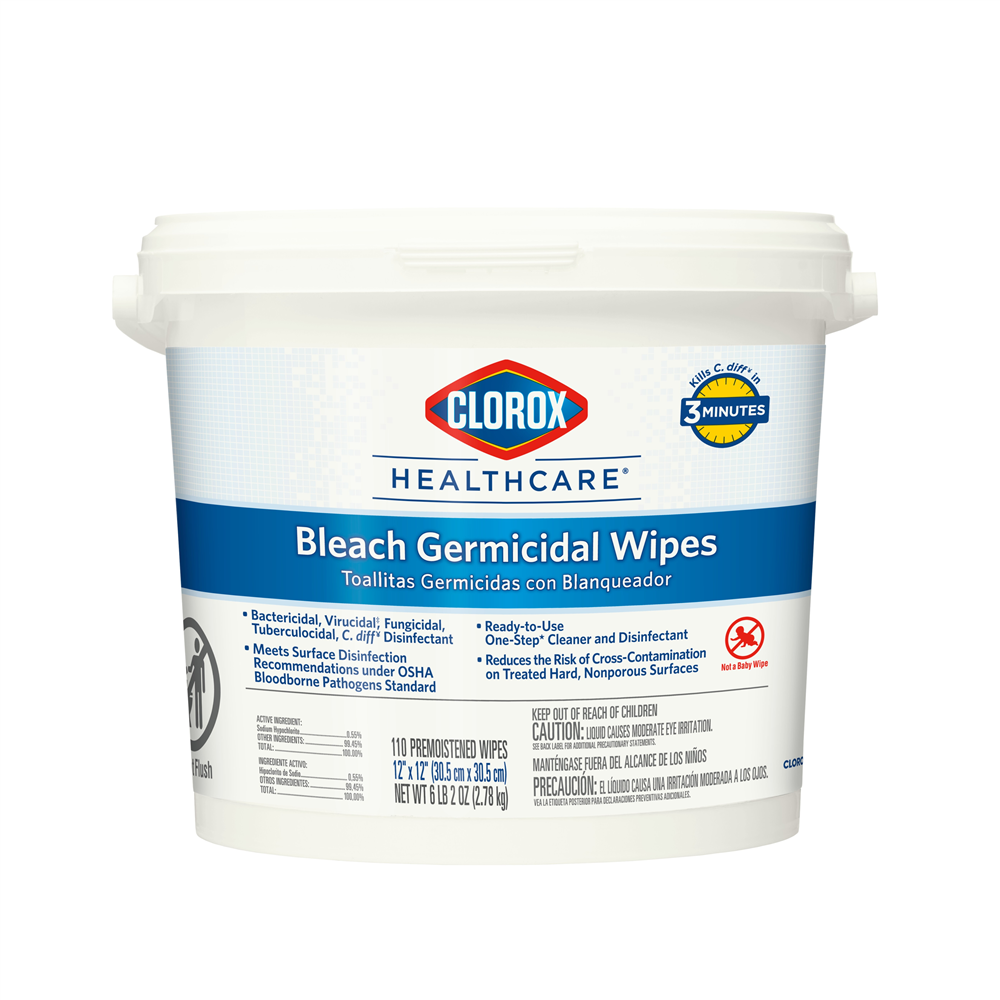 Clorox Healthcare® White Bleach Germicidal Wipes (12 in. x 12 in